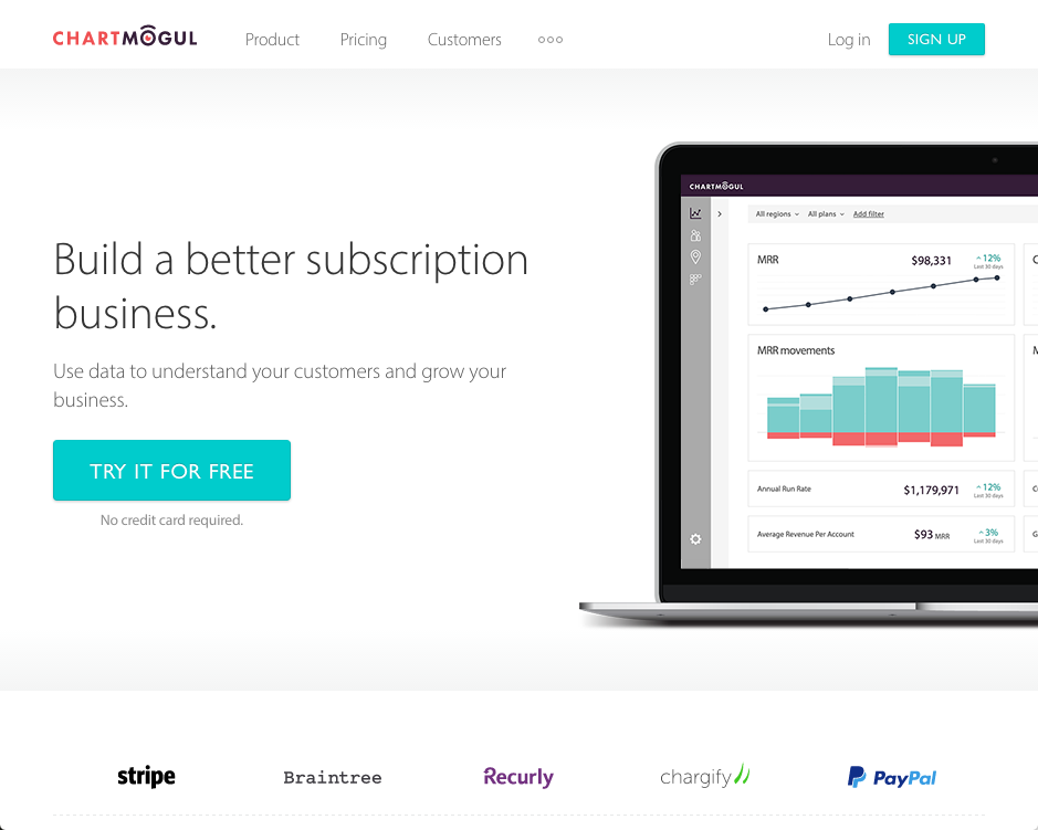 chartmogul homepage