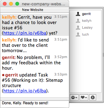 Team Chat in <a href="http://colloquy.info/">Colloquy</a> für den Mac